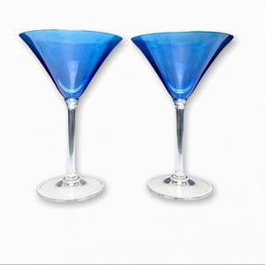 Vera Wang Wedgwood Classic Sapphire Blue Martini Glasses 2-Discontinued